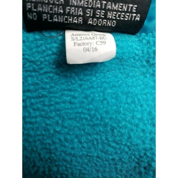 London Fog Girls Gray With Teal Trim Diamond Embroidered Hooded Jacket Small 7/8 - Picture 10 of 12